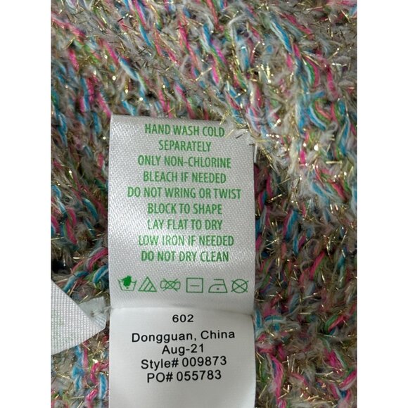 Lilly Pulitzer Gliana Metallic Rainbow Sweater Multicolor Boucle Knit Size M - Picture 9 of 10